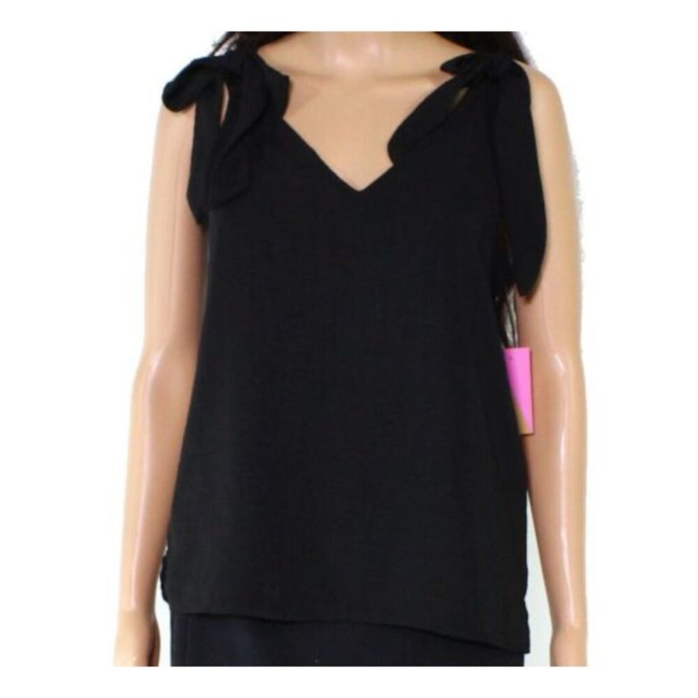 RILEY&RAE Womens Black Sleeveless V Neck Tank Top XS
